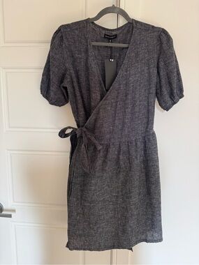 Linen/cotton wrap dress NWT